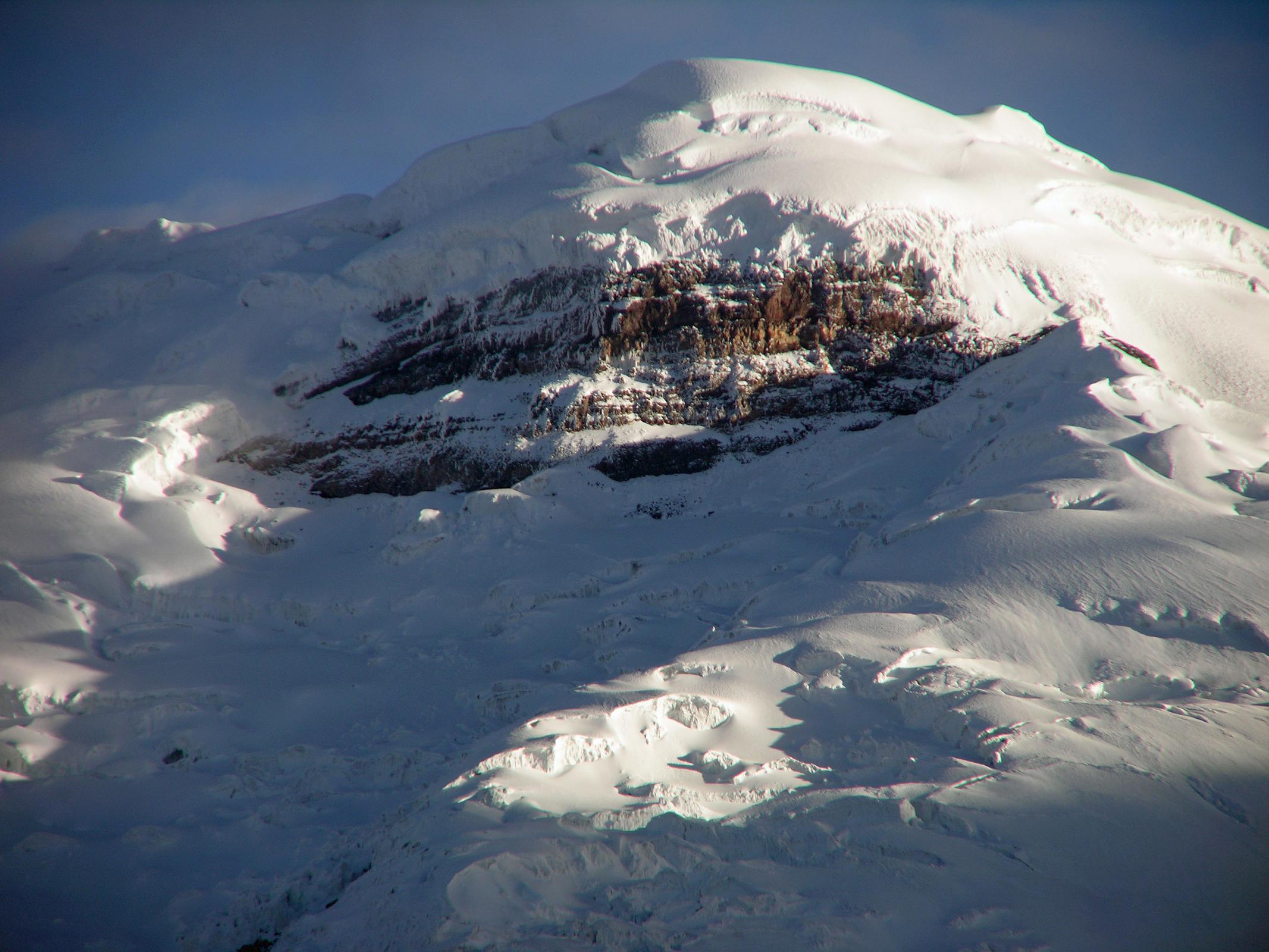 Ecuador Cotopaxi 02-13 Cotopaxi From Tambopaxi At Sunset Close Up